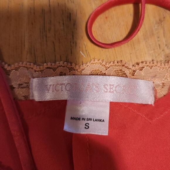 Vintage Y2k Victoria's Secret pink lace trim thigh slit micro mini slip dress - Picture 5 of 5